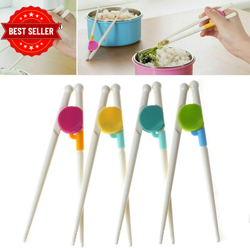 Training Chopstick, 4 Pairs Chopsticks Reusable Easy to Use Chop Sticks Helper L