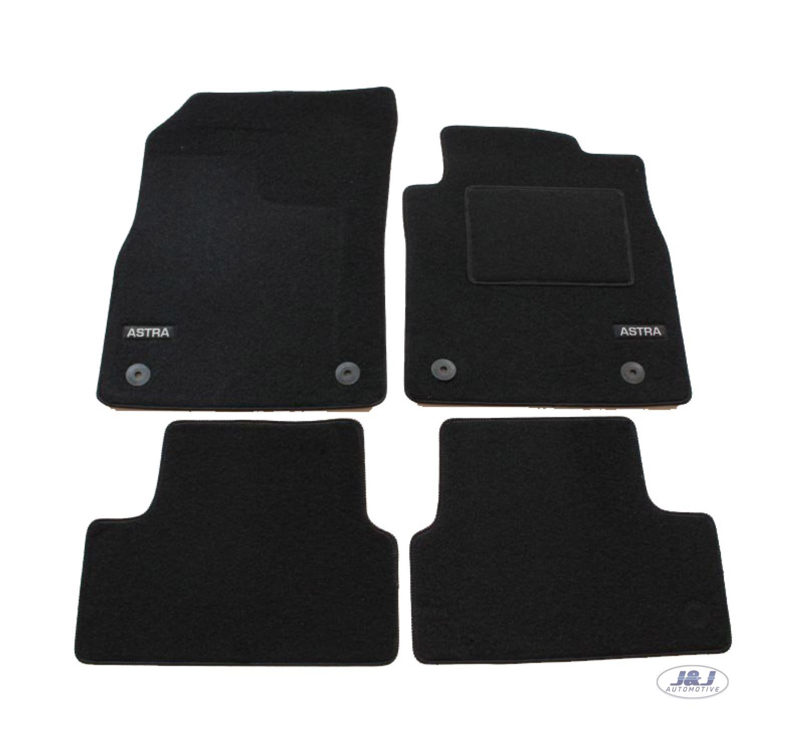 TAILORED Black floor Car Mats with logo for VAUXHALL ASTRA J Mk6 2010