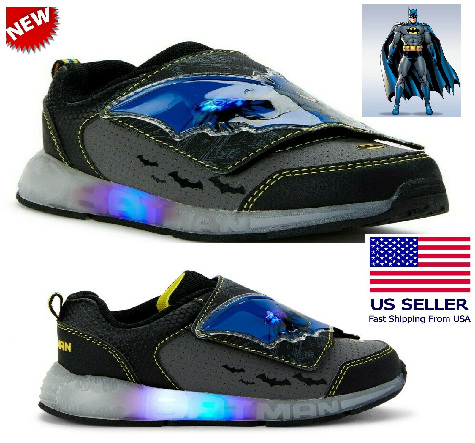 NWT Batman DC Comics Toddler Boy�s Athletic Sneakers