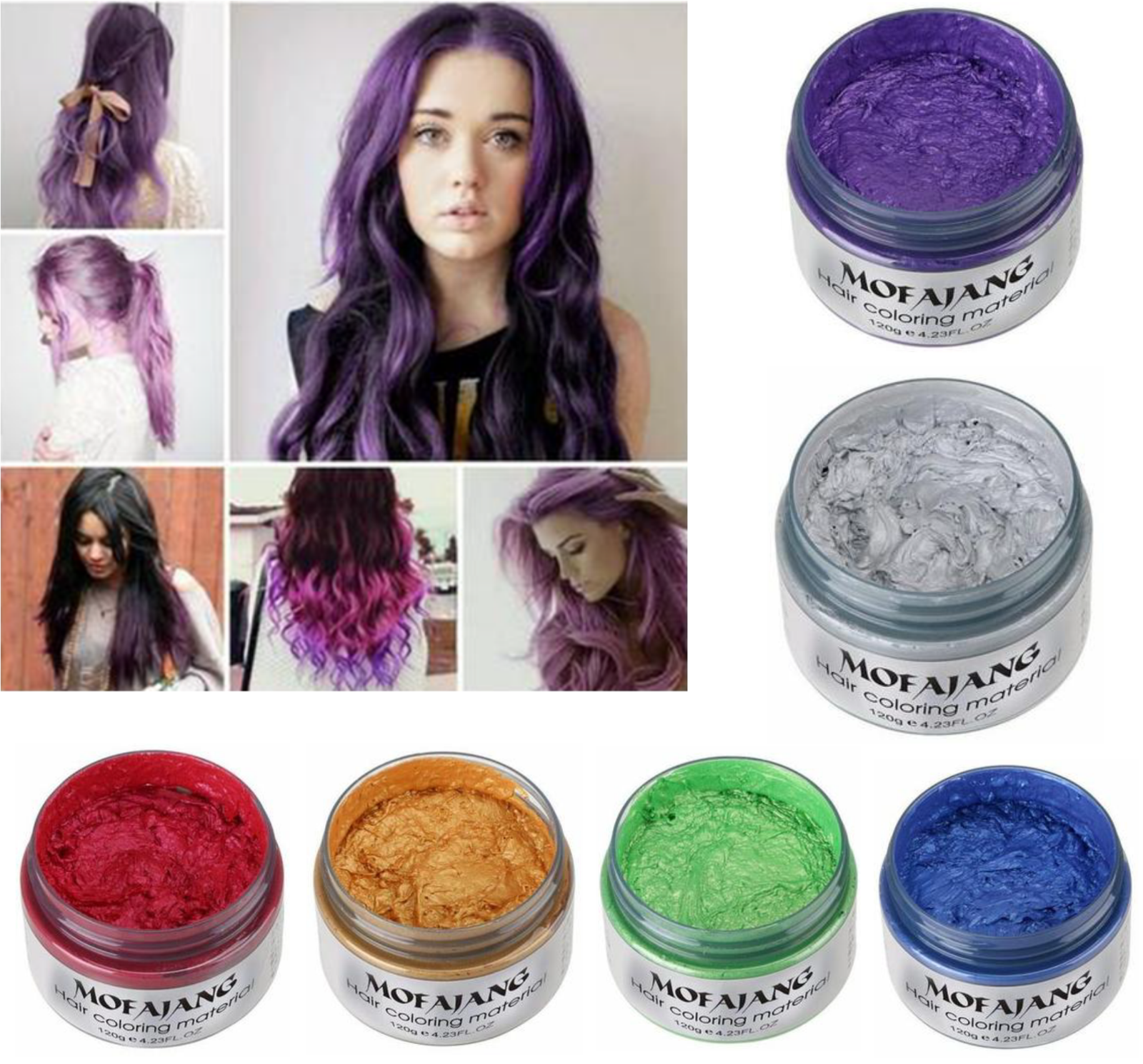 Organic Hair Color Wax Dye Unisex Temporary Cruelty Free Modeling