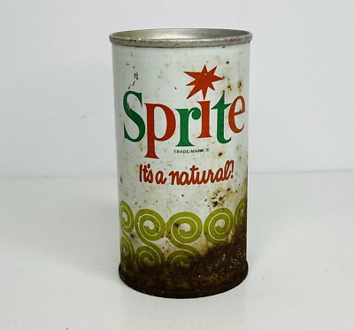 *READ Cond* Vtg 1970s Sprite ''It's a Natural!'' Soda Pop Can 12oz Straight Steel