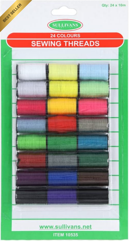Polyester Thread 24 Pieces Kit, 10 Meter Length, Assorted Colours