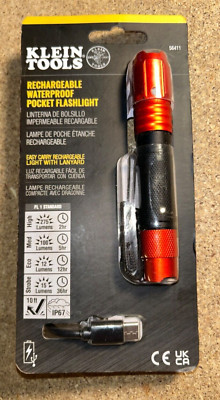 KLEIN TOOLS 56411 RECHARGEABLE WATERPROOF Pocket Flashlight   ONE PIECE