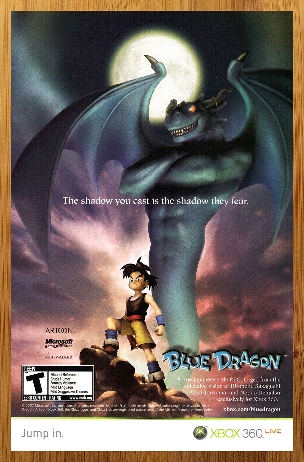 2007 Blue Dragon Xbox 360 Print Ad/Poster Official RPG Video 2007 Blue Dragon Xbox 360 Print Ad/Poster Official RPG Video