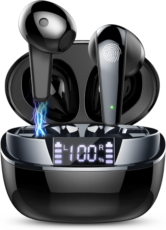 Bluetooth 5.3 Headphones 35H Hi fi Sterio Bluetooth Ear bud with HD Mic