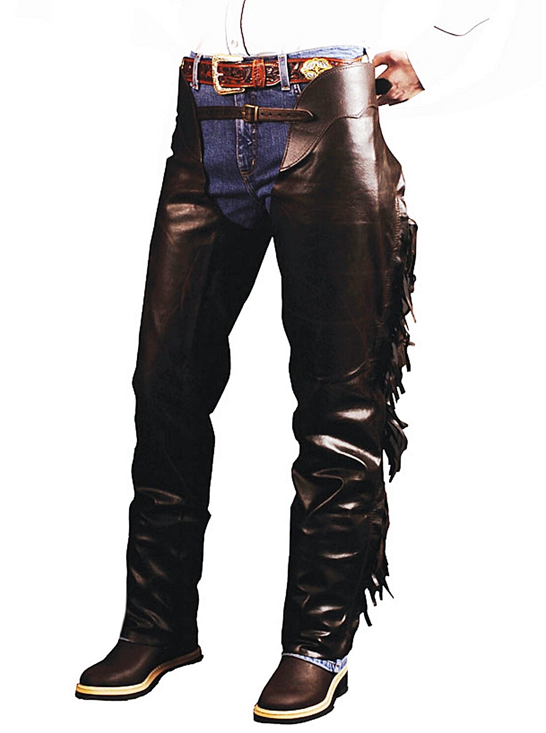 Chaps With Smooth Leather Fringe Pull-Up | eBay