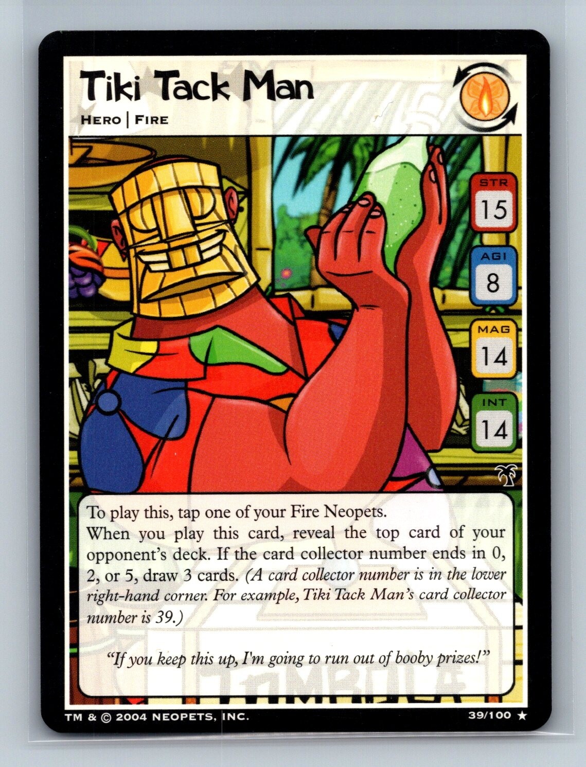 Neopets TCG - Tiki Tack Man 39/100 - RARE - Mystery Island Wizards 