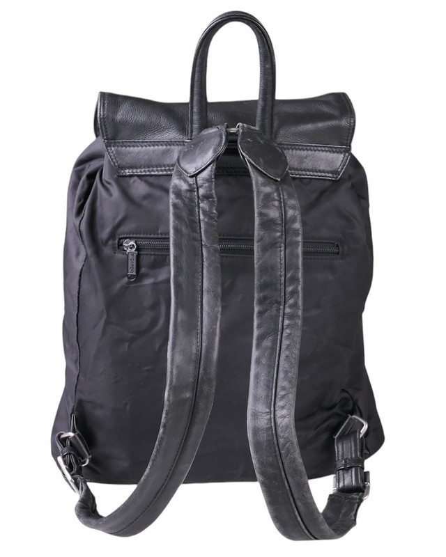 HOBO Black Leather Drawstring Backpack Black Convertible Backpack Purse - Soft Black Leather Bag  main image 2