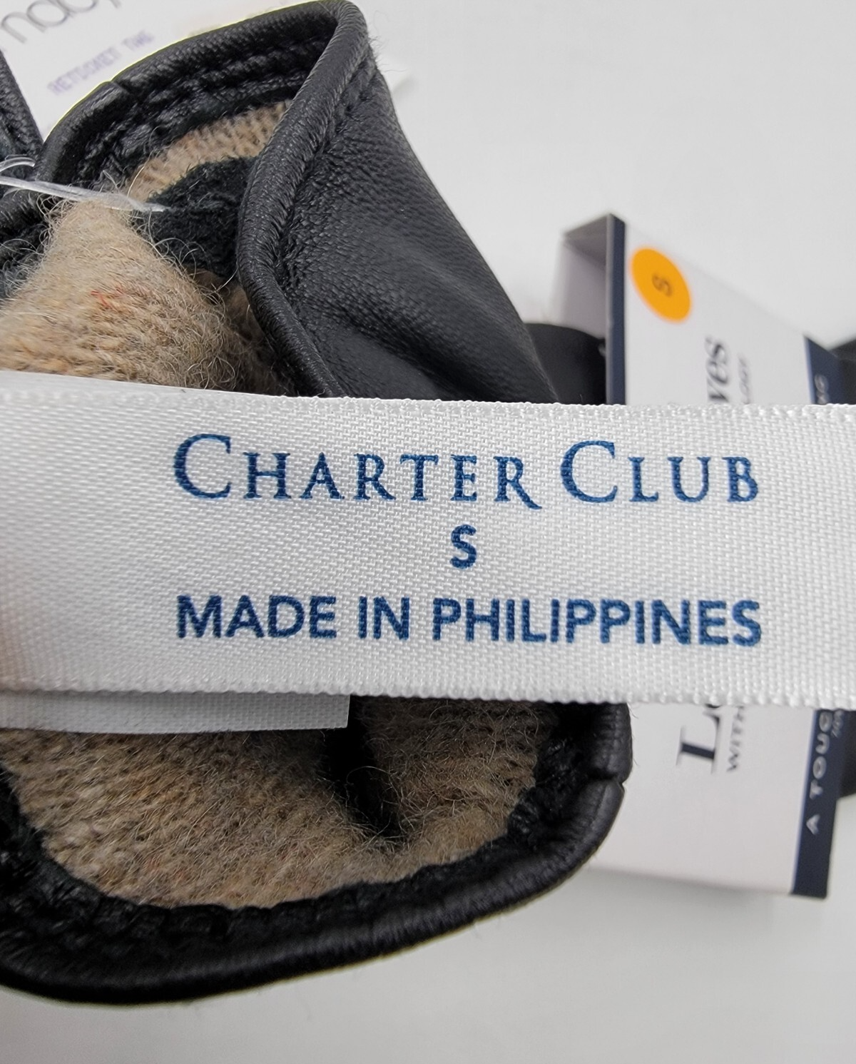 Charter Club Micro Lined Leather Tech Gloves Women's S Black~ - Picture 6 of 11