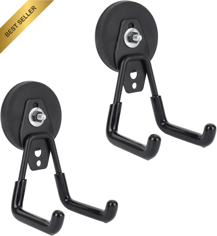 2Pcs Heavy Duty Magnetic Garage Hooks, Large Strong Magnetic Tool Utility Storag