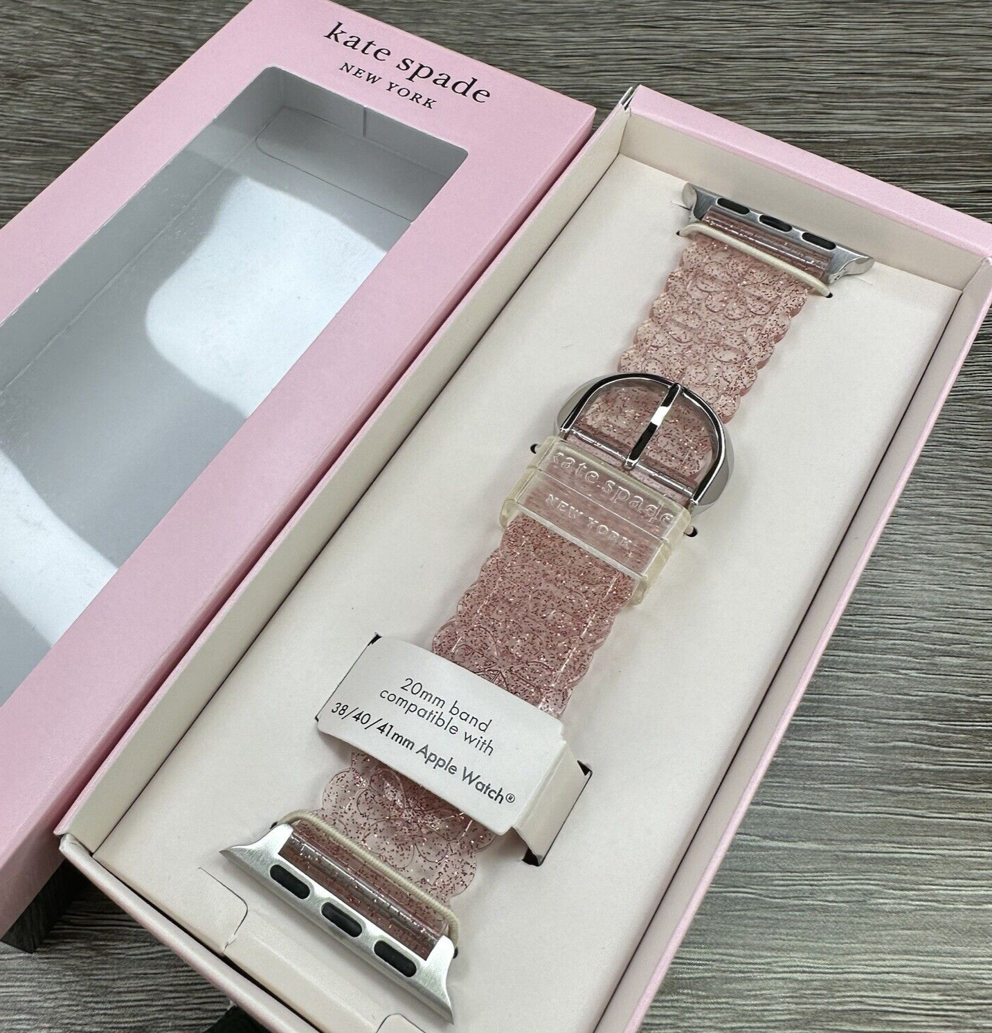 NEW✓ Kate Spade Clear Pink Silicone Apple Watch Strap 38mm NEW✓ Kate Spade Clear Pink Silicone Apple Watch Strap 38mm