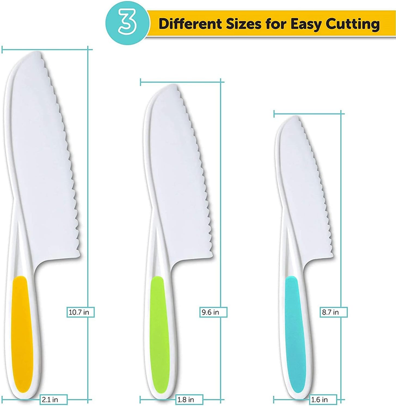Kids Knife Set , Nylon Knives Safe Baking Cutting Cooking, Ideal Knives for Kids