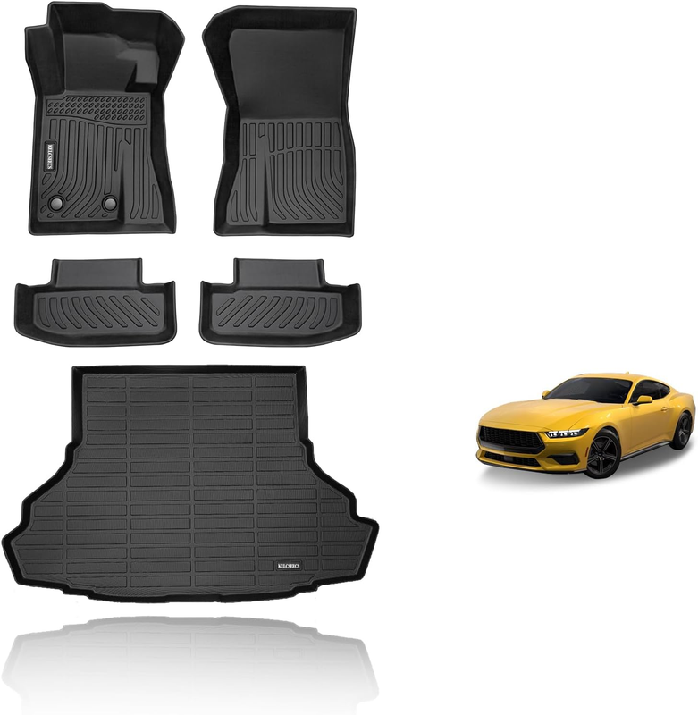 Floor Mats Cargo Liner for 2015-2026 Ford Mustang TPE All Weat...