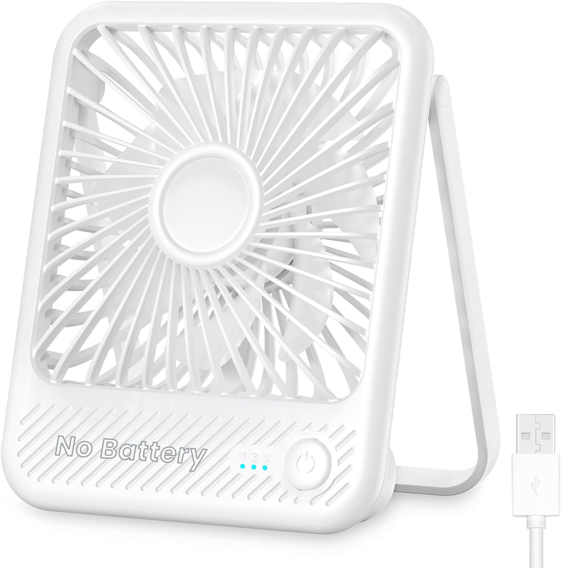 Koonie USB Desk Fan, Strong Wind Ultra Quiet Small Mini Fan, White