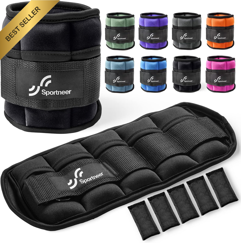 Adjustable Ankle Weights, 1.8 Kg  1 Pair Wrist Weights Arm Leg Weight Straps Equ