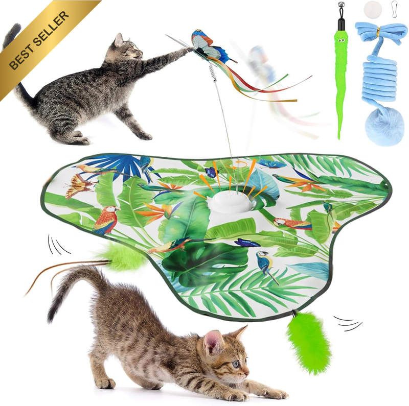 Christmas Cat Toy Simulated Hunting 4 Realistic Sounds Automatic 360° Rotating S