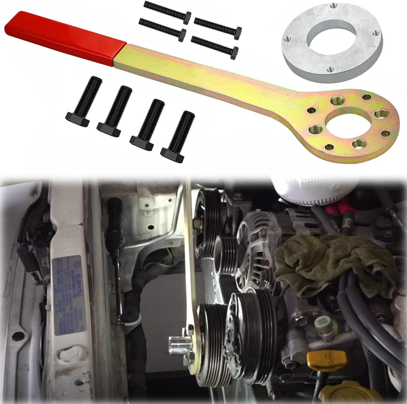 Crank Pulley Tool Wrench Holder Screw Kit Compatible with Subaru Imprezas Legacy