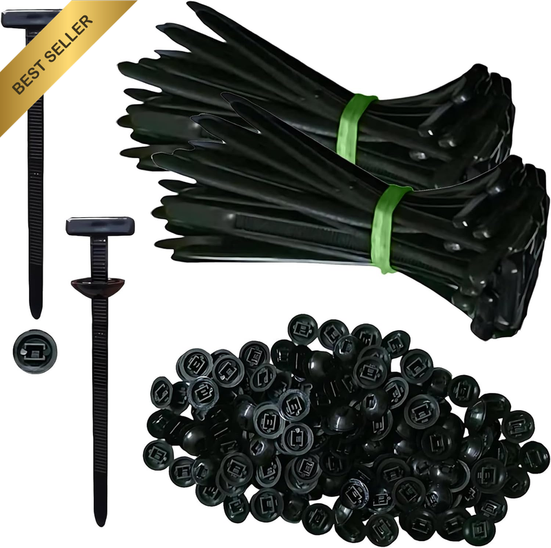 100PCS Nylon Universal Cable Tie Buckle, Zip Ties Heavy Duty with Pin & Button D