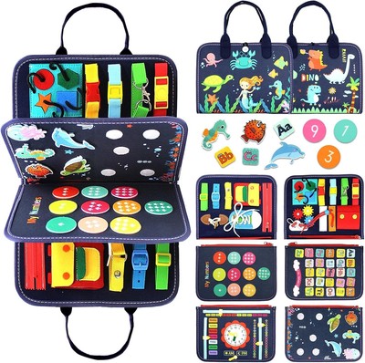 Busy Board Montessori Toy for 1 2 3 4 Years Old, Educational Activity Sensory Bo