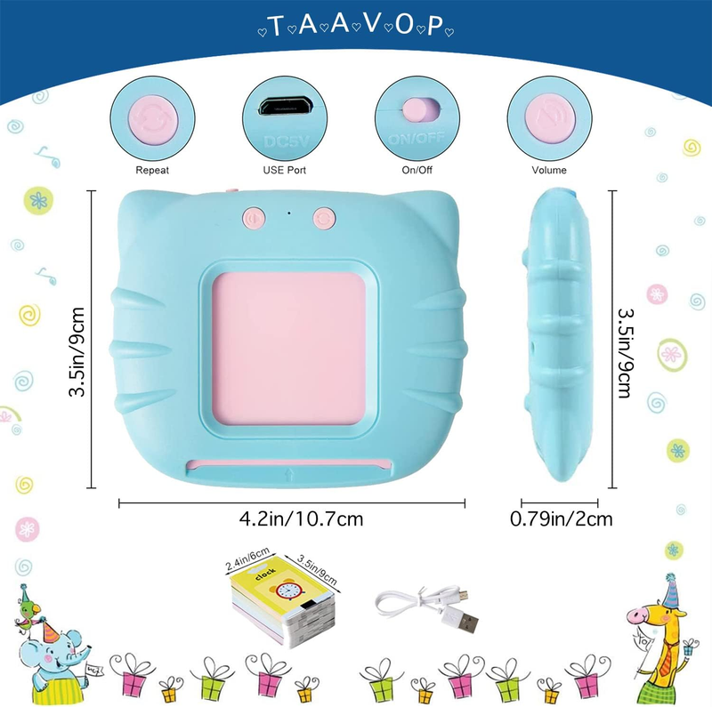 Pocket Speech for Toddlers, Talking Flash Cards for Toddlers 224 Words Blue