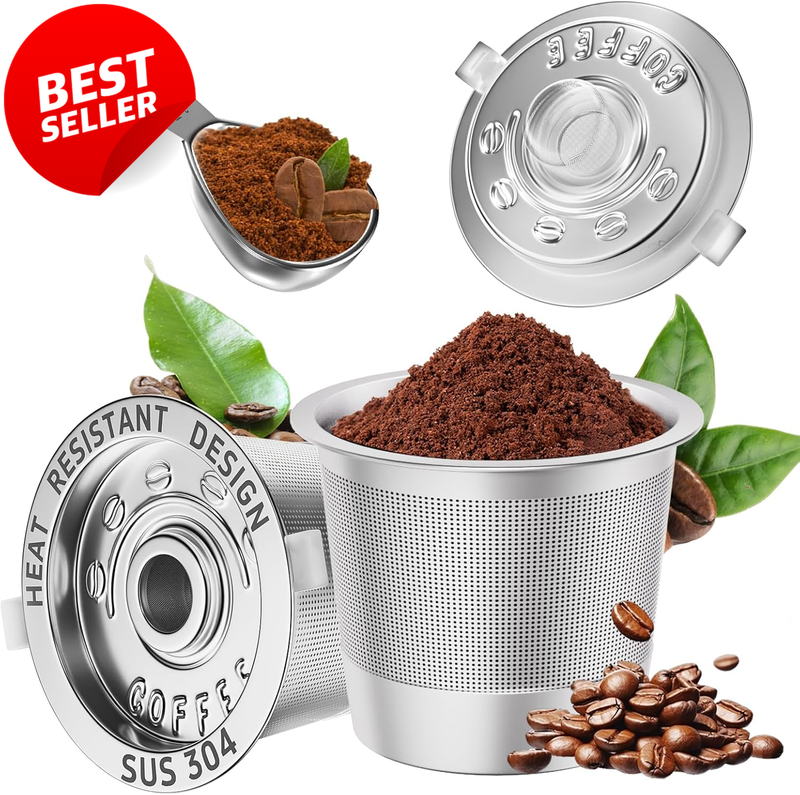 2 Pack Reusable K Cups Keurig 1.0 Stainless Steel Coffee Pods BPA Free - US