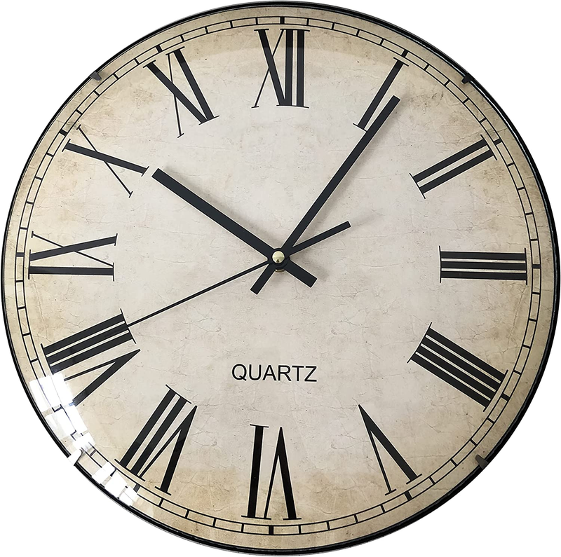 Large Rustic Farmhouse Wall Clock, 13 Inch Vintage Decor for