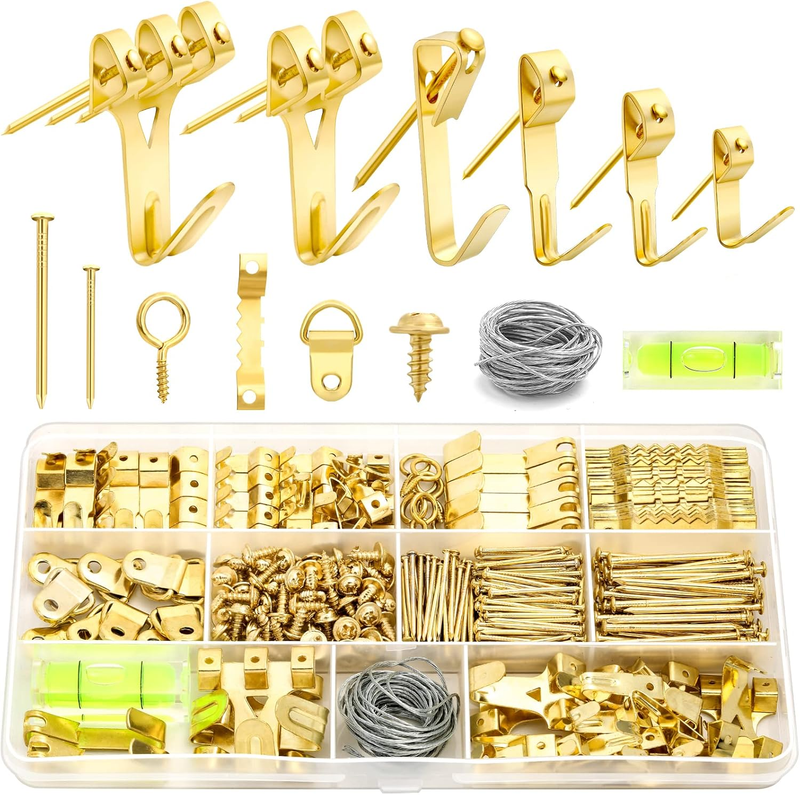 372 PCS Picture Hanging Kit, with Sawtooth Picture Hangers, Heavy Duty Frame Mir