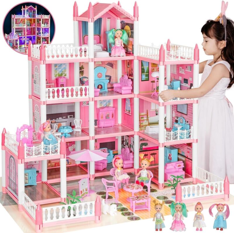 *NEW* Barbie Dreamhouse, 4-Story 11 Rooms Doll House with 