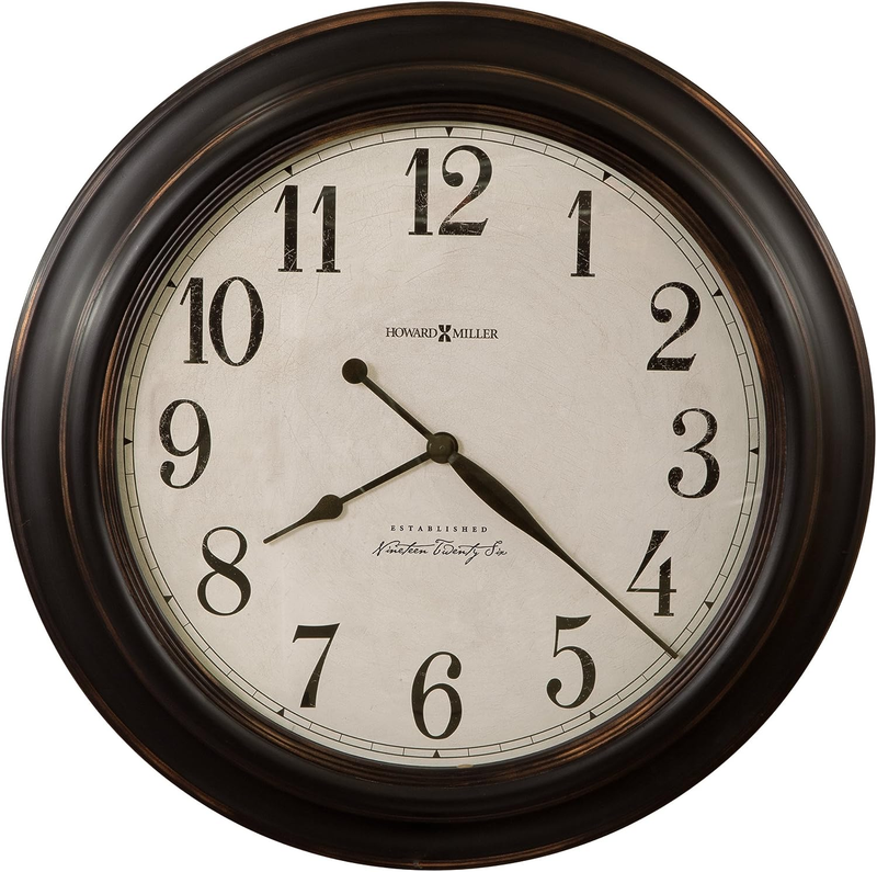 Coldwater Wall Clock II 549-472 – Aged Black Molded Frame with Bronze Highlights