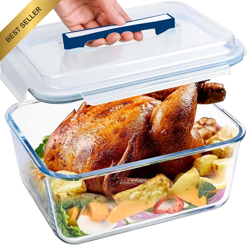 Glass Food Storage Containers 6500Ml, Large Glass Meal Prep Containers | Extra L