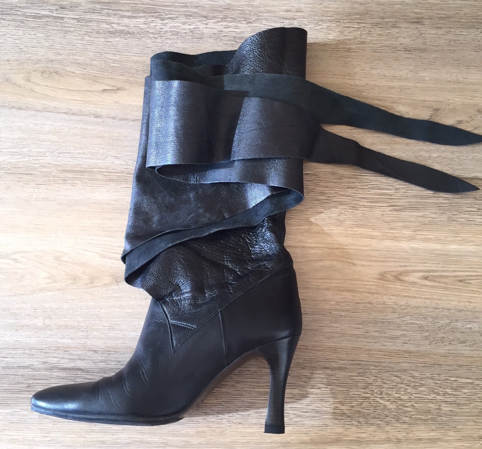 [JILLSTUART]★SPAN ANKLE BOOTS Jill Stuart Black Cap Toe High Heel Booties sz 6