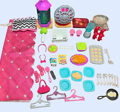 Barbie Dreamhouse 2015 Furniture and Accessories Lot 40+ pieces Fish Tank Plates