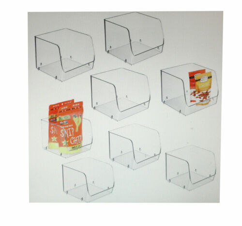 iDesign Open Front Bins Clear 8 Piece Set