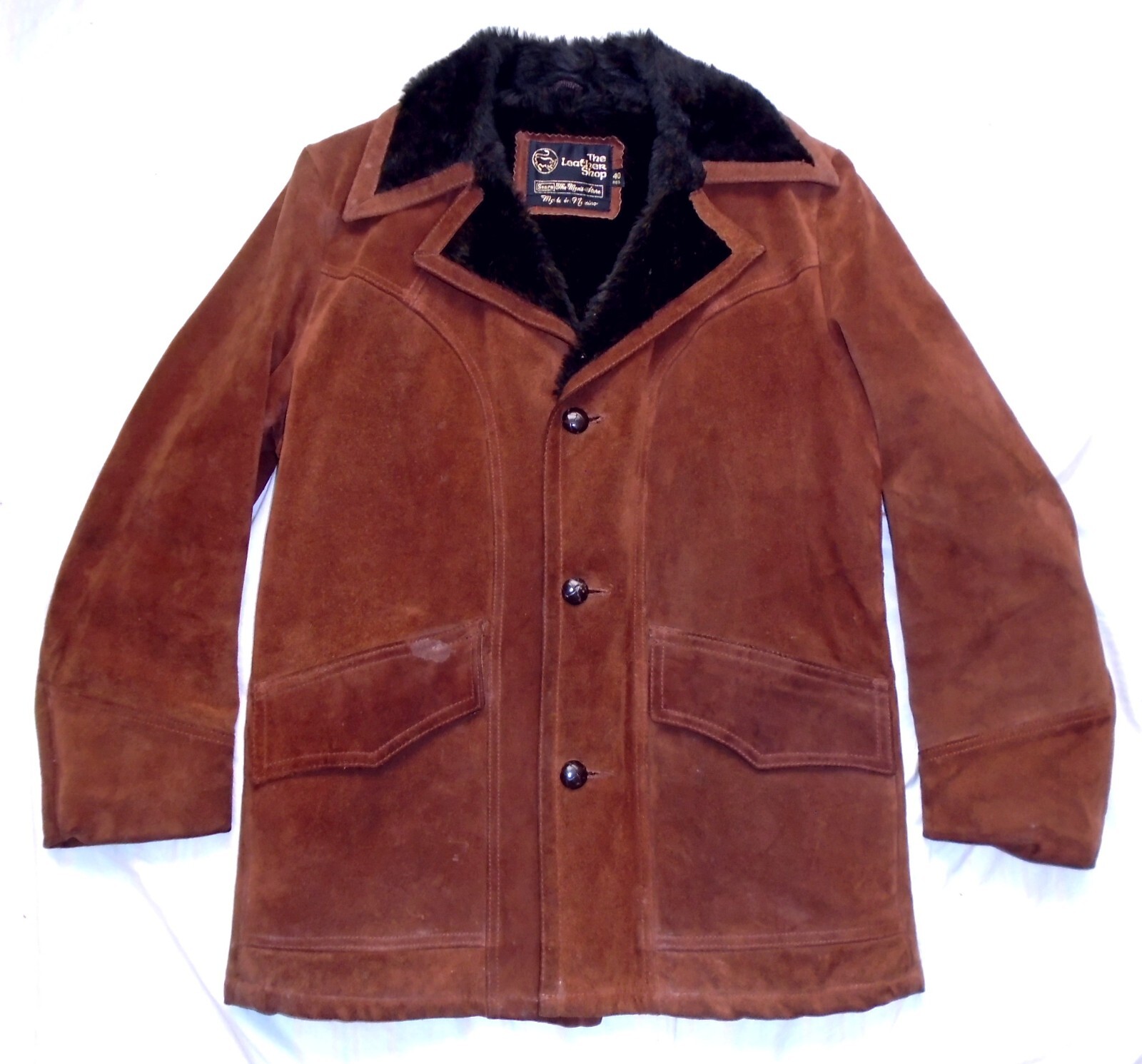 Vintage 80s The Leather Shop Sears Mens 40R Suede Jacket
