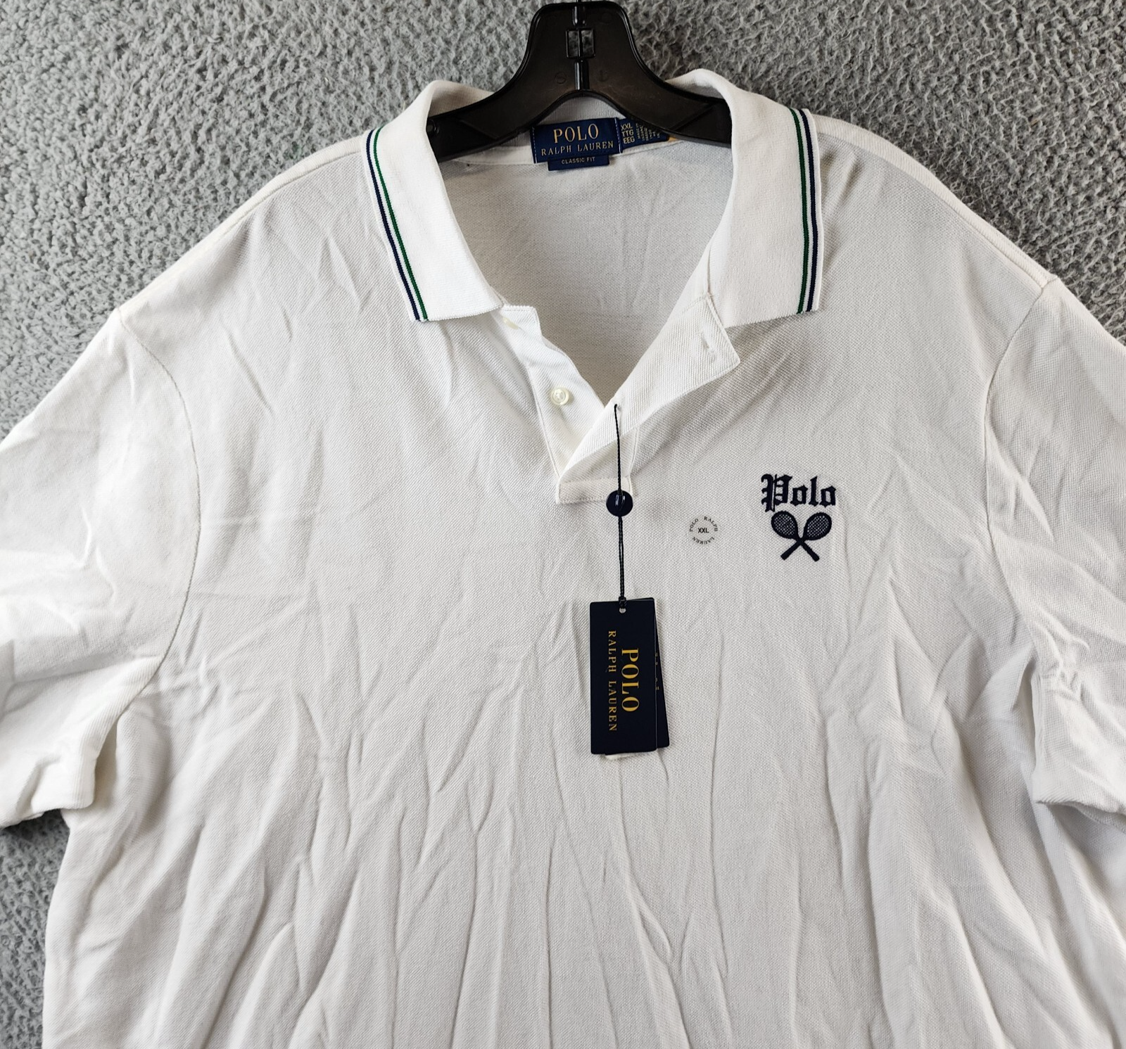 Polo Ralph Lauren Classic-Fit Embroidered Mesh Polo Shirt Men's XXL White - Picture 4 of 16