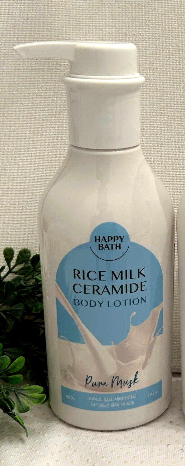 Happy Bath Ceramide Pure Musk Rice Milk Body Lotion 14.1 Oz