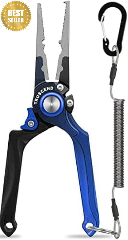 Lockable Fishing Pliers Saltwater with Line Cutter, Corrosion Resistant Teflon C