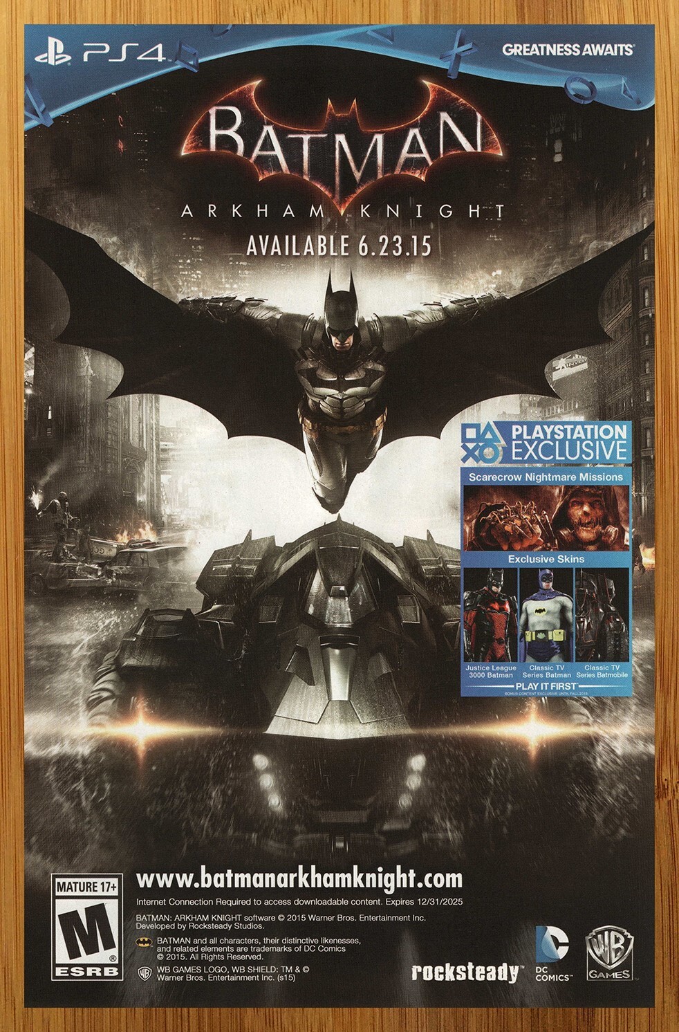 PS4 バットマン　アーカムナイト　非売品ゲームポスター バットマン：アーカム・ナイト | PlayStation (日本)