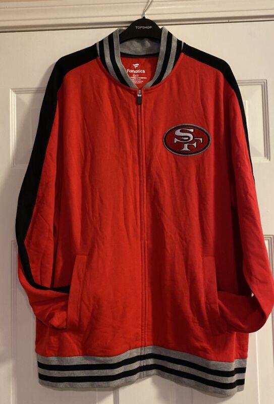 Men Fanatics San Francisco 49ers Zipper Jacket Red & Black Size L
