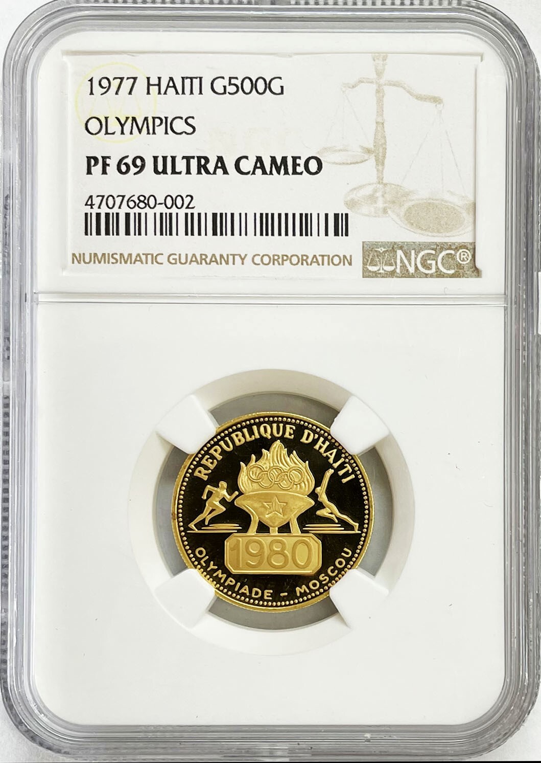 1974年 ハイチ HAITI モントリオールオリンピック 500G 金貨 1974年 ハイチ HAITI モントリオールオリンピック 500G 金貨