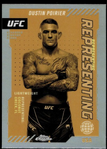 2018 Topps UFC Chrome Dustin Poirier Autograph Gold #/50 PSA