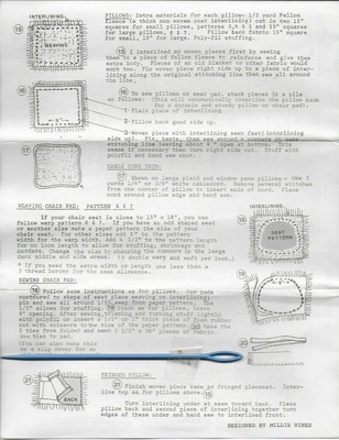 Family Circle Loom Sturdy Cardboard Needle Instructions Weaving Chair Pad Pillow