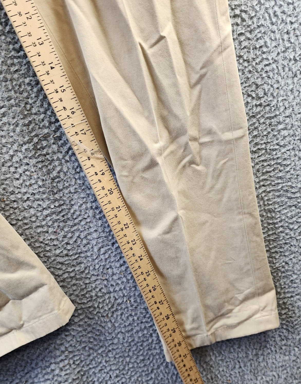 Polo Ralph Lauren Stretch Chino Suit Pants Men's 36/33 Tan Pocket Belt Loop Zip - Picture 8 of 15