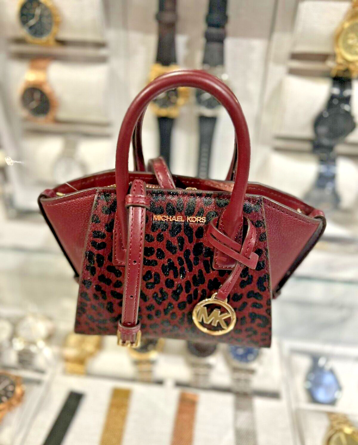 Michael Kors Avril XS Cheetah Print Calf Hair Leather Michael Kors Avril XS Cheetah Print Calf Hair Leather