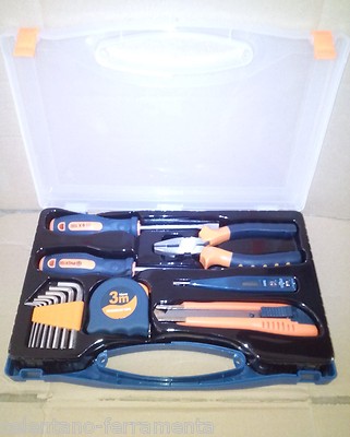 VALIGETTA UTENSILI SET PINZA cacciaviti metro ASSORTIMENTO 15 PZ. KIT UTENSILI