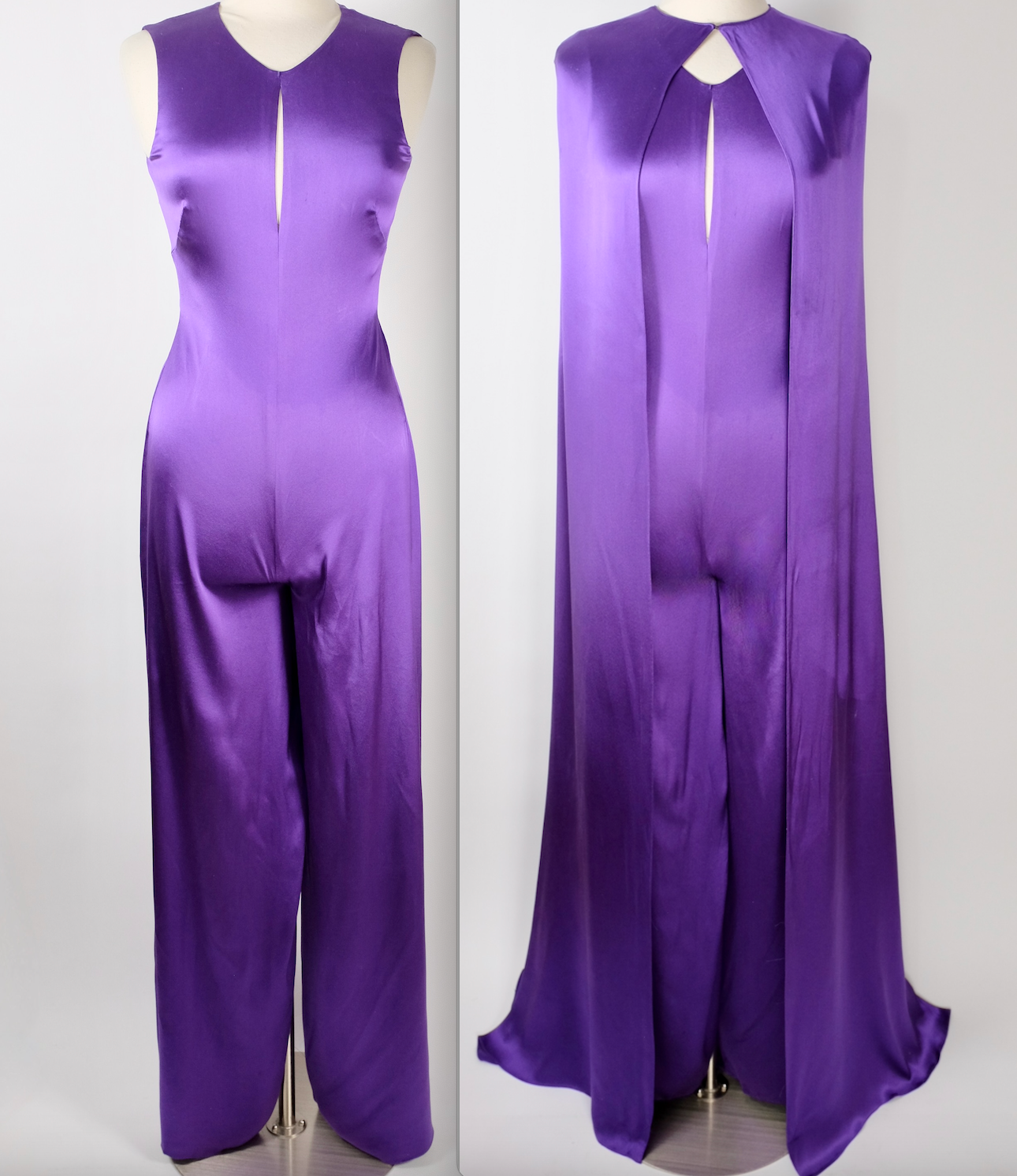Ralph Lauren Purple Label Collection jumpsuit cape dress sz