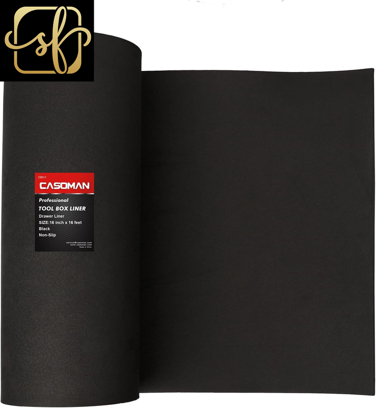Professional Tool Box Liner and Drawer Liner - Black, Easy Cut, Washable