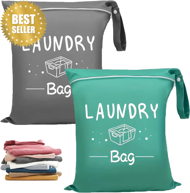 2Pcs Laundry Bags for Travelling, Travel Laundry Bag Lightweight Small Laundry B