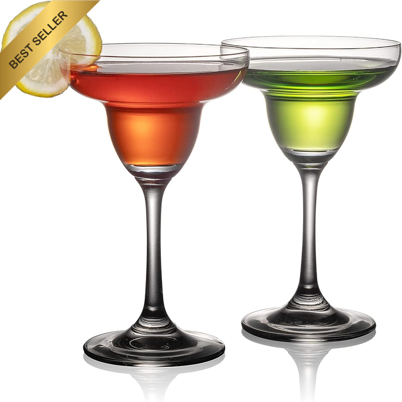 Margarita Glasses Set - Margarita Cocktail Glasses - Clear Glasses for Drinking