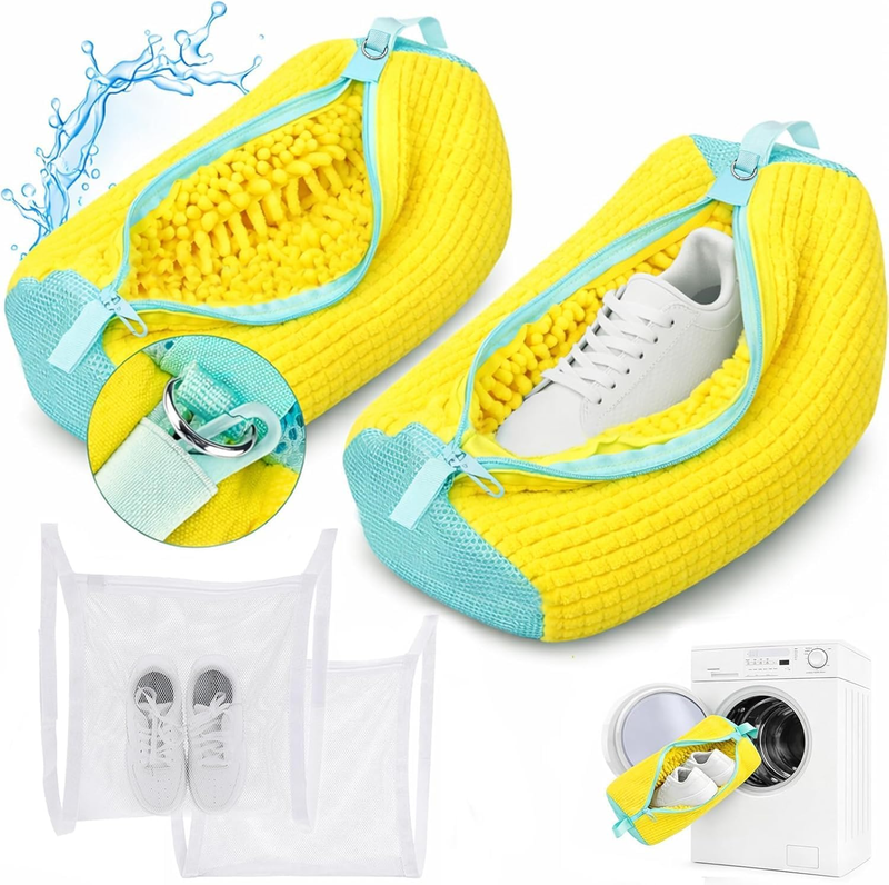 Shoe Washing Bag 2 Pack, XXL Shoe Washing Machine Bags for Washer and Dryer, 2 S